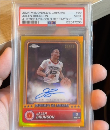 2024 McDonald's Chrome #99 Jalen Brunson Gold Refractor — front