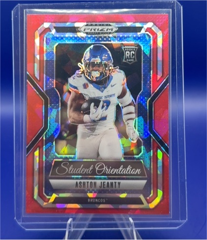 2025 Panini Prizm Draft Picks #23 Ashton Jeanty Student Orientation Red Ice Prizm — front