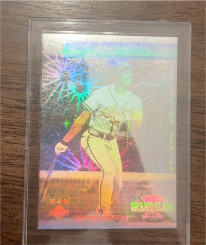 1991 Upper Deck Denny's Grand Slam Hologram #25 Dave Justice — front