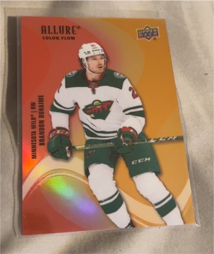 2022-23 Upper Deck Allure Color Flow Red-Orange #SF-17 Brandon Duhaime — front