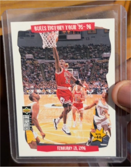 1996-97 Upper Deck Collector's Choice #25 Bulls Victory Tour Michael Jordan — front
