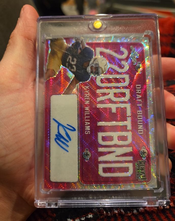 2022 Leaf Metal Draft #DBMW1 Kyren Williams Draft Bound Pink SSP 1/1 — front