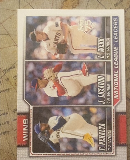 2026 Topps Series 1 #117 National League Wins Leaders Freddy Peralta, Jesús Luzardo, Logan Webb — front