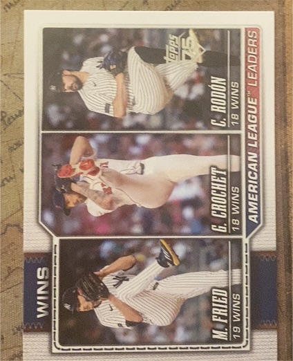 2026 Topps Series 1 #130 American League Leaders Wins Fried Crochet Rodon — front