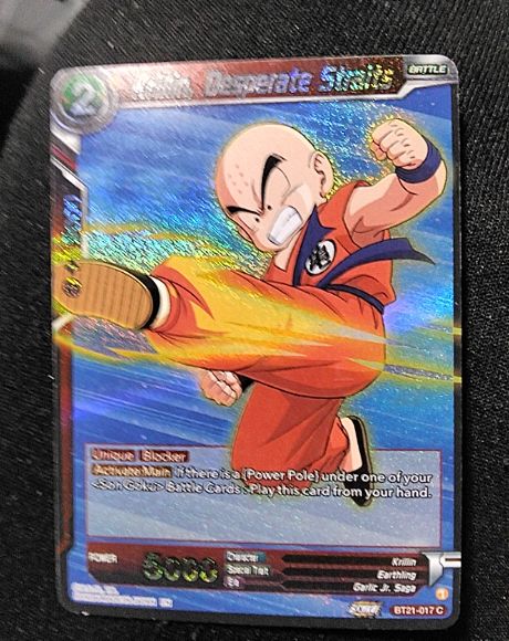 2021 Dragon Ball Super Card Game BT21-017 Krillin, Desperate Strike — front