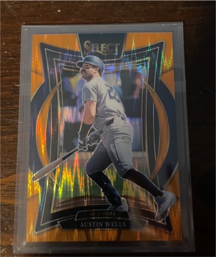 2025 Panini Select #45 Austin Wells Orange Prizm — front