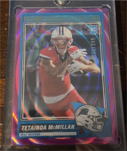 2025 Panini Donruss #314 Optic Preview Pink Prizm Tetairoa McMillan — front