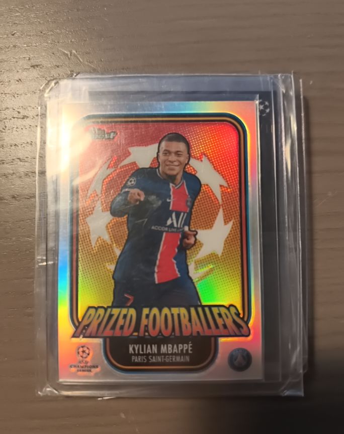 2020-21 Topps Finest UEFA Champions League Prized Footballers #PF-KM Kylian Mbappé — front