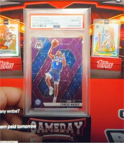 2024 Panini Mosaic #23 Tyrese Maxey Purple Fast Break — front