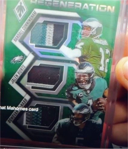 2025 Panini Phoenix Regeneration #RGN-PHI Randall Cunningham, Jalen Hurts, Donovan McNabb — front