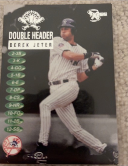 1998 SkyBox Dugout Axcess Double Header #4 Derek Jeter — front