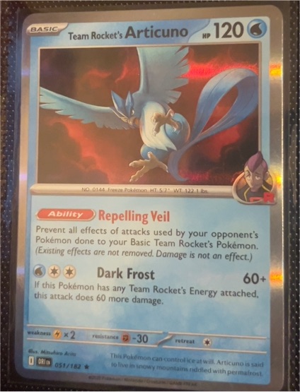 2025 Pokémon TCG #051 Team Rocket's Articuno — front