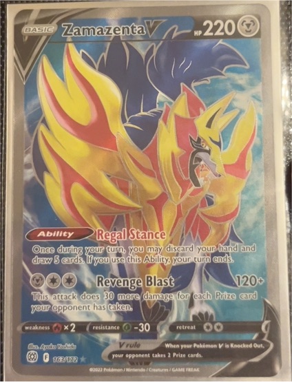 2022 Pokémon TCG Brilliant Stars #163 Zamazenta V — front