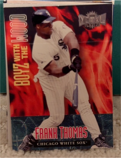 1999 Metal Universe Boyz With The Wood #2 Frank Thomas — front