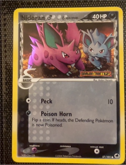 2006 Pokemon EX Dragon Frontiers #57 Nidoran Male (Delta Species) — front