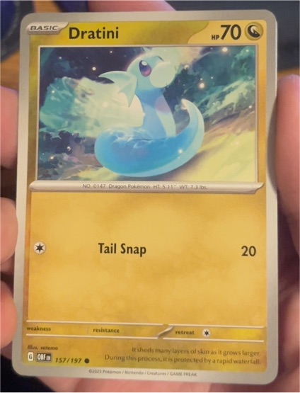 2023 Pokemon SV03: Obsidian Flames #157 Dratini — front