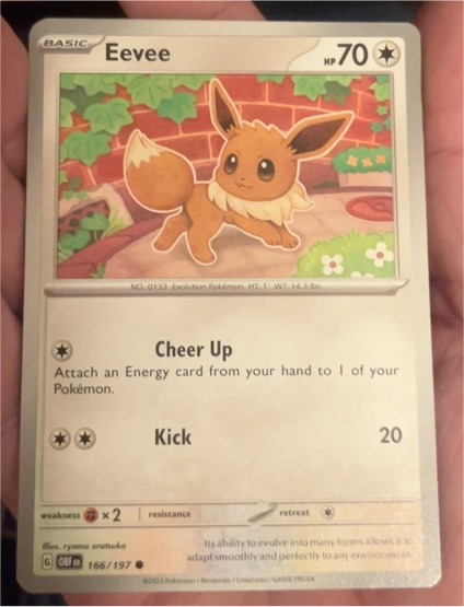 2023 Pokémon TCG Scarlet & Violet Obsidian Flames #166 Eevee — front