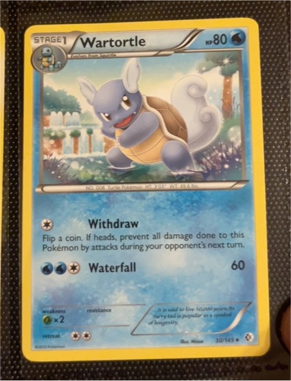 2012 Pokémon Boundaries Crossed #30 Wartortle — front