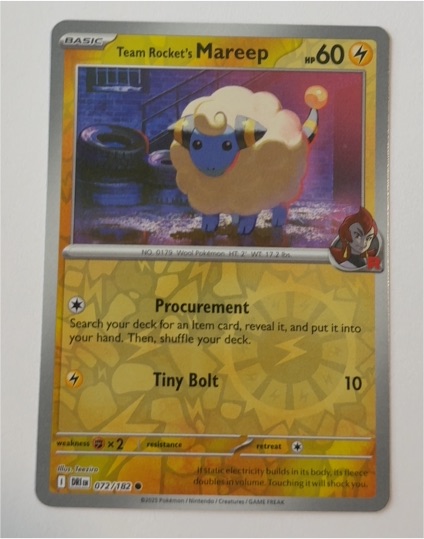 2023 Pokémon SV10: Destined Rivals #072 Team Rocket's Mareep — front