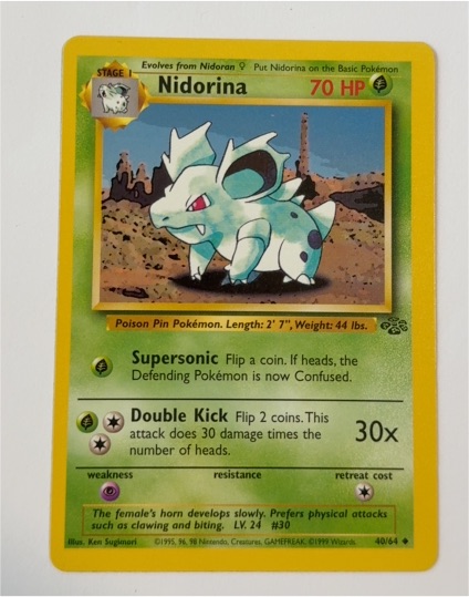 1999 Pokémon Jungle #40 Nidorina — front