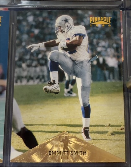1996 Pinnacle #1 Emmitt Smith — front