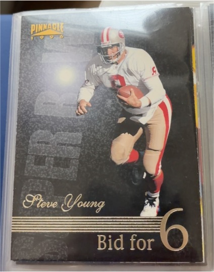 1996 Pinnacle Bid For 6 #189 Steve Young — front