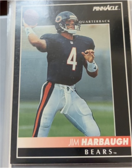 1992 Pinnacle #189 Jim Harbaugh Chicago Bears — front