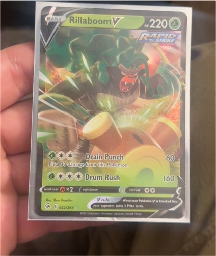 2021 Pokémon TCG Fusion Strike #022 Rillaboom V — front
