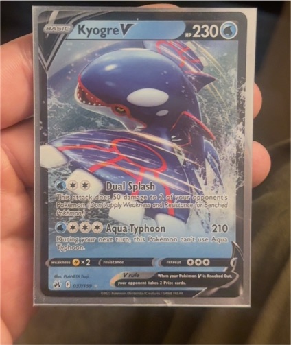2023 Pokémon TCG Crown Zenith #037 Kyogre V — front