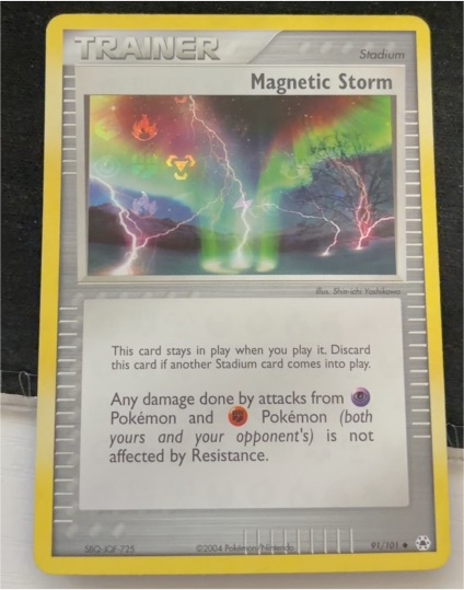 2004 Pokémon EX Hidden Legends #91 Magnetic Storm — front