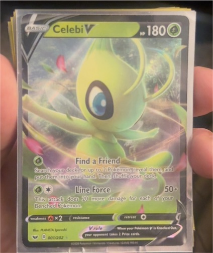 2020 Pokémon TCG Sword & Shield #001 Celebi V — front