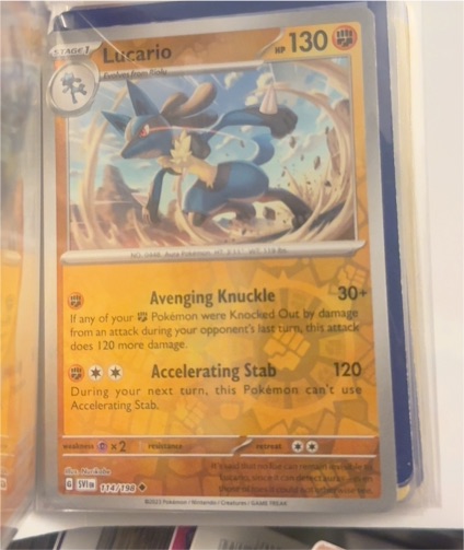2022 Pokémon Scarlet & Violet #114 Lucario — front