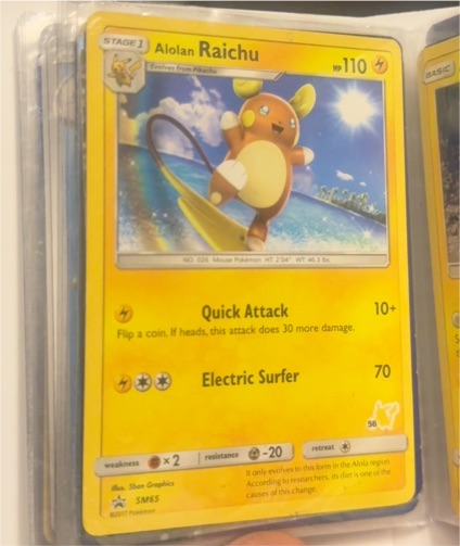 2017 Pokémon SM65 #56 Alolan Raichu — front