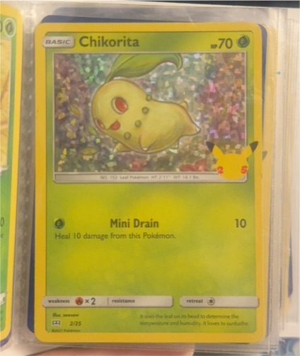 2021 McDonald's 25th Anniversary #2 Chikorita — front