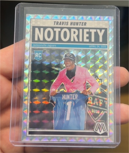 2025 Panini Mosaic #12 Travis Hunter Notoriety — front