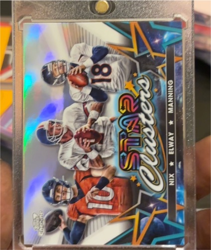 2024 Topps Cosmic Chrome Star Clusters #SCL-2 Bo Nix Peyton Manning John Elway — front