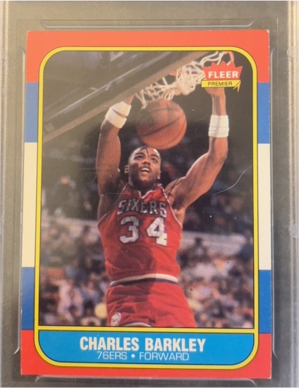 1986 Fleer #7 Charles Barkley Rookie Card — front