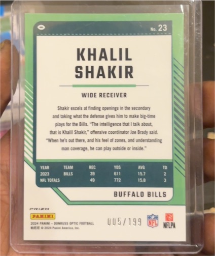 2024 Panini Donruss Optic #23 Khalil Shakir — front