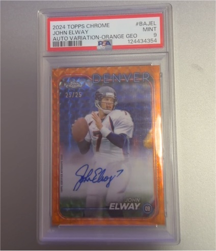 2024 Topps Chrome #BAJEL John Elway Auto Variation Orange Geometric — front