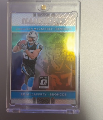 2017 Donruss Optic Illusions #18 Christian McCaffrey Ed McCaffrey — front