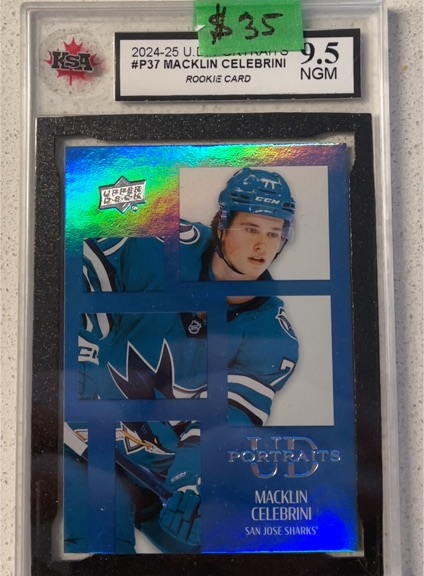 2024-25 Upper Deck UD Portraits #P37 Macklin Celebrini — front