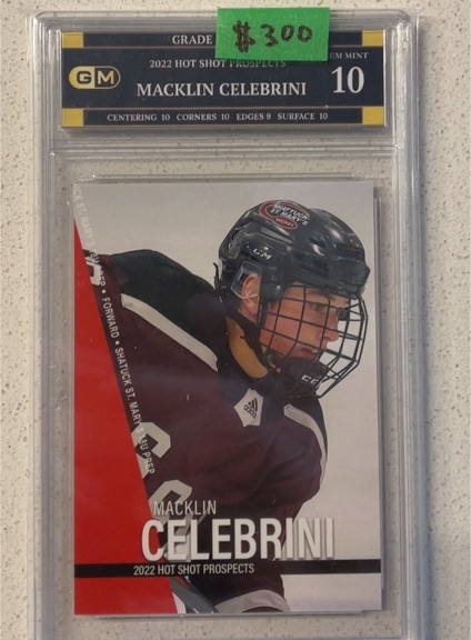 2022 Upper Deck Hot Shot Prospects Macklin Celebrini — front
