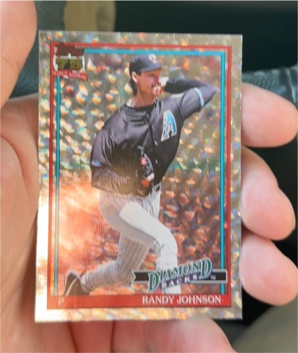2026 Topps Series 1 1991 Insert Crackle Foil Parallel #T91-67 Randy Johnson — front