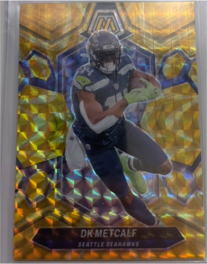 2024 Panini Mosaic #199 DK Metcalf Yellow Reactive Prizm Seattle Seahawks — front