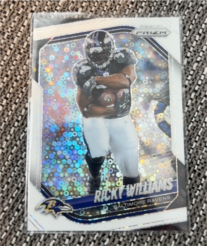 2025 Panini Prizm #158 Ricky Williams White Disco Prizm Baltimore Ravens — front