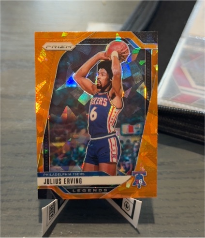 2024-25 Panini Prizm #292 Julius Erving Orange Ice — front