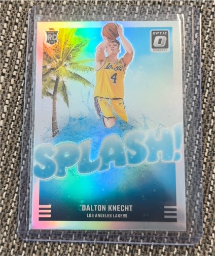 2024-25 Donruss Optic #12 Dalton Knecht Splash Silver Prizm RC Los Angeles Lakers — front
