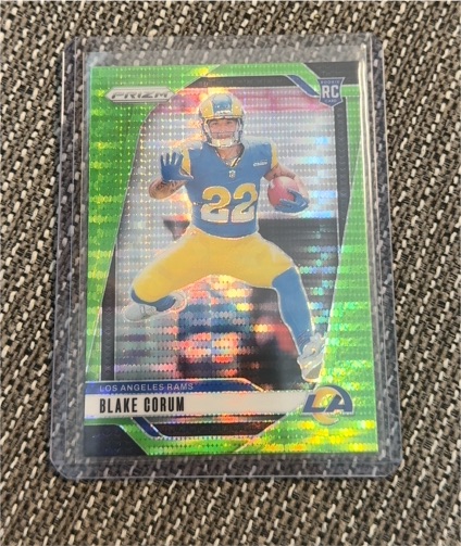 2024 Panini Prizm #308 Blake Corum Neon Green Pulsar Rookie — front
