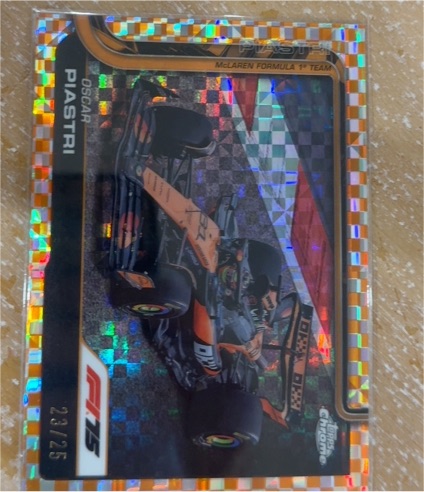 2024 Topps Chrome Formula 1 #80 Oscar Piastri Gold Checker Flag — front