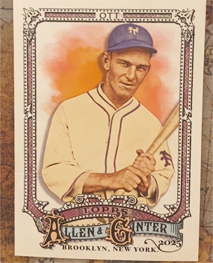 2025 Topps Allen & Ginter #317 Mel Ott — front
